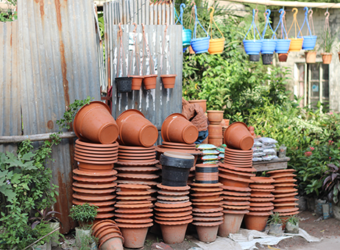 Selection of containers for gardening