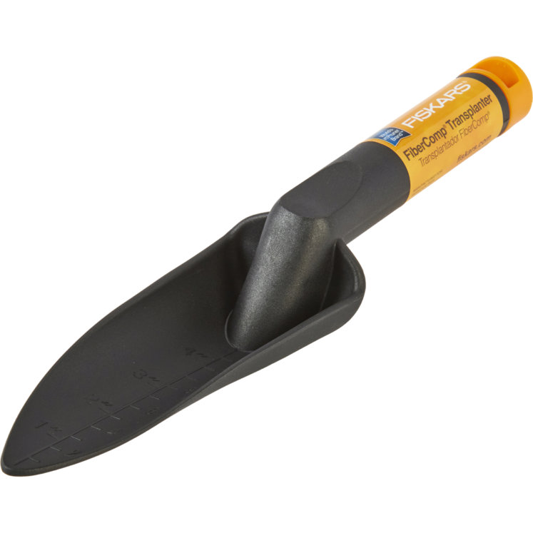 plastic transplanting tool for patio gardening