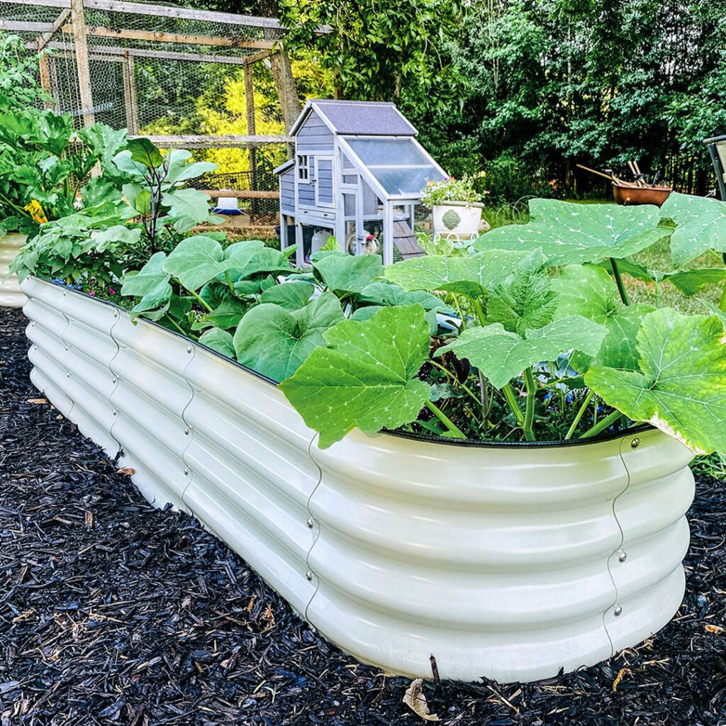 vegega galvanized steel raised garden bed