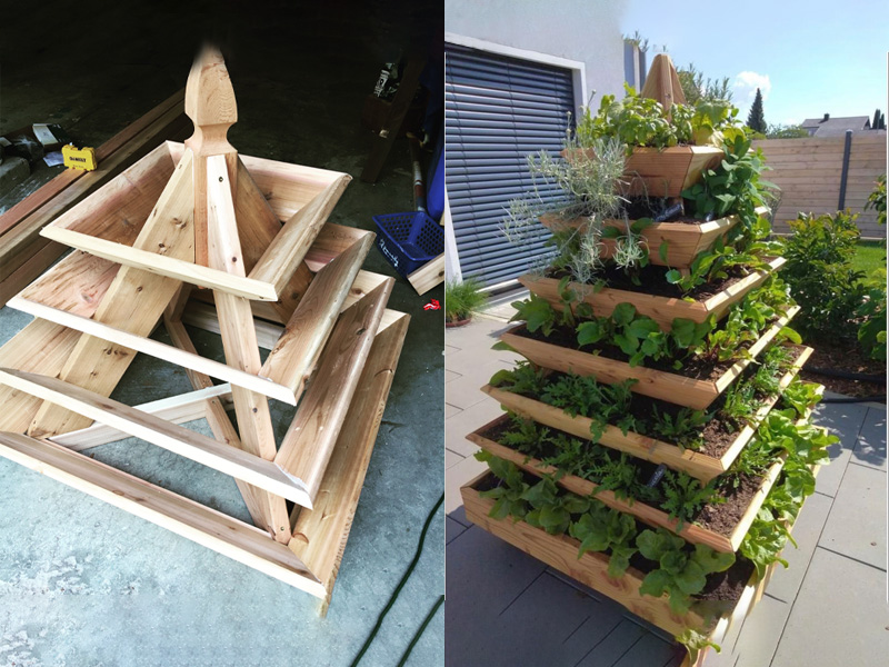 Two examples of strawberry pyramids