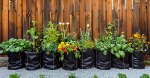 growing vegetables in grow bags